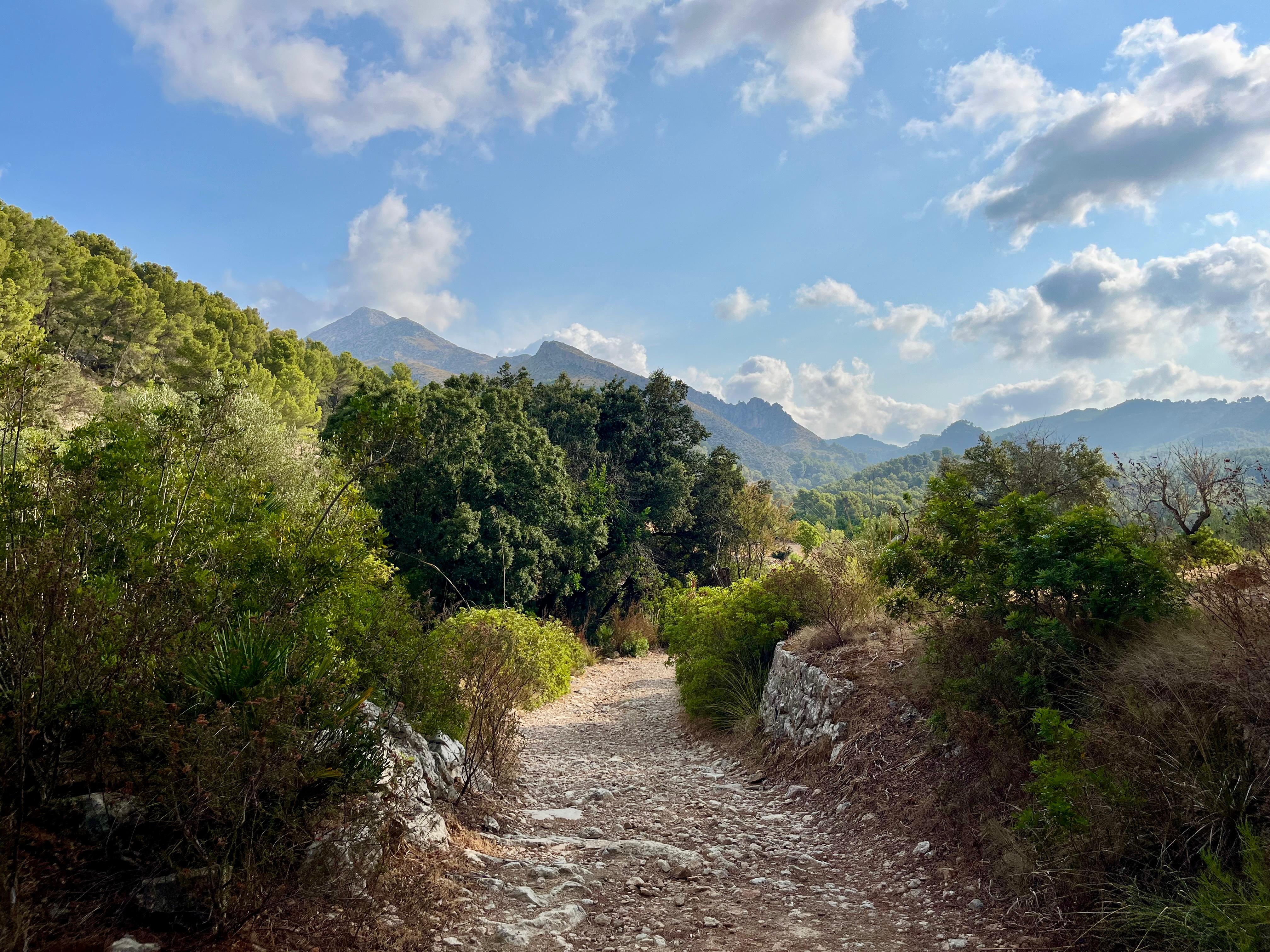 Scenic hiking trail in Serra de Tramuntana, Mallorca